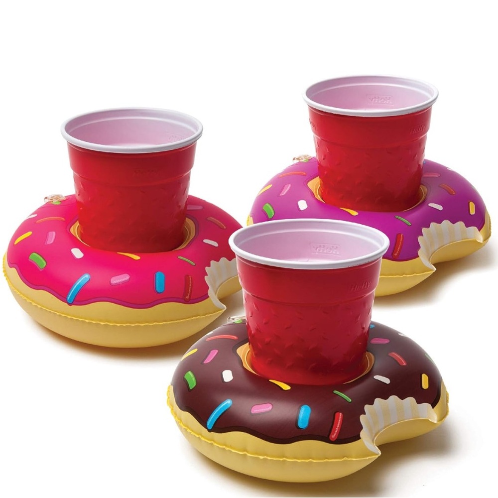 Inflatable Beverage Boats 3 pack Sprinkled Donut
